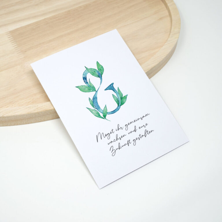 Glückwunschkarte Hochzeit Zusammenwachsen Symbol