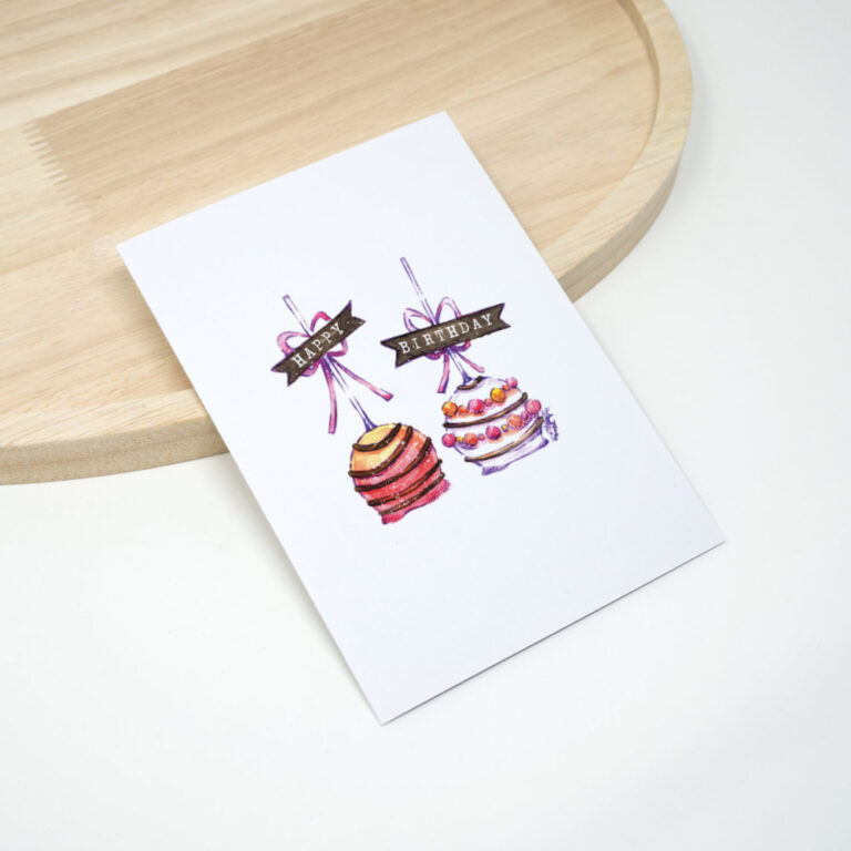 Geburtstagskarte Happy Birthday mit Cakepop