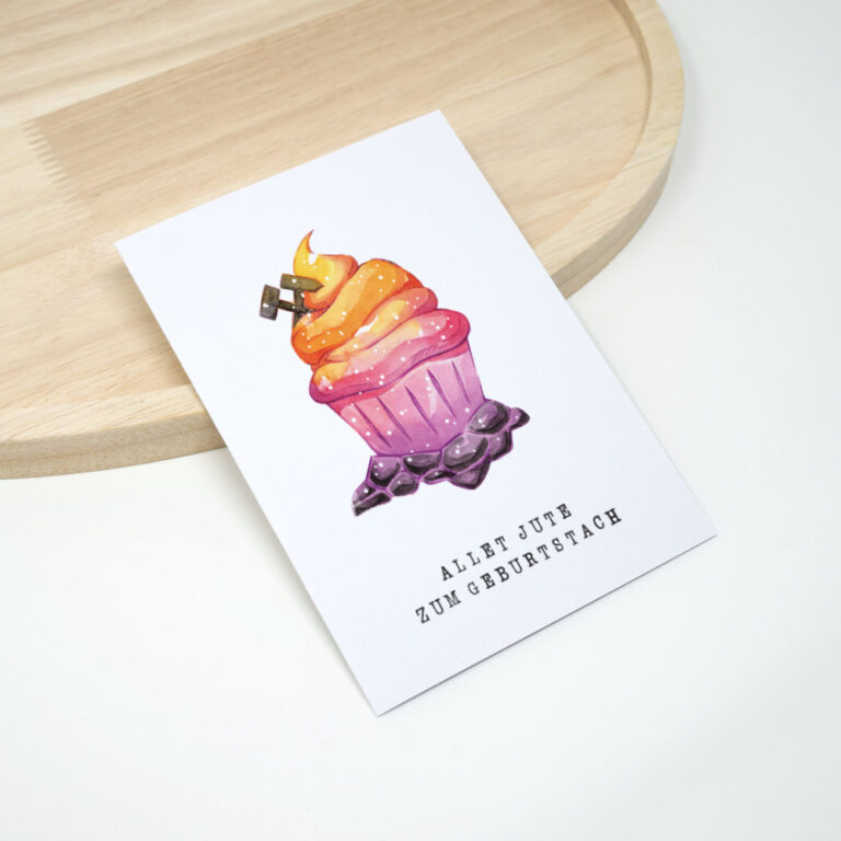 Ruhrpott Geburtstagskarte Rosa Cupcake