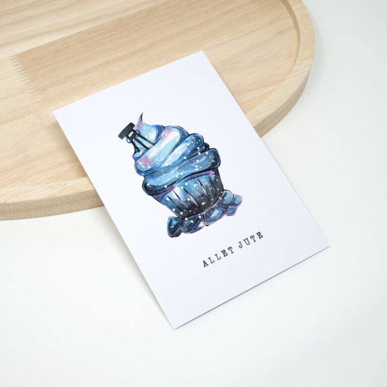 Ruhrpott Geburtstagskarte blauer Cupcake