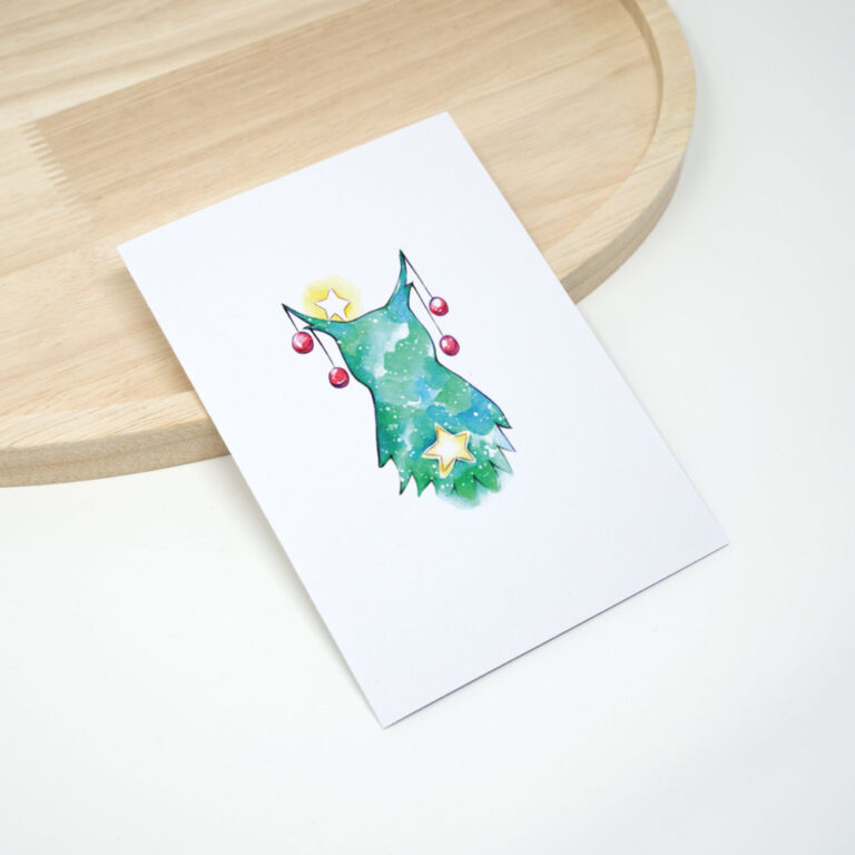 Weihnachtskarte Eule Aquarell Karte
