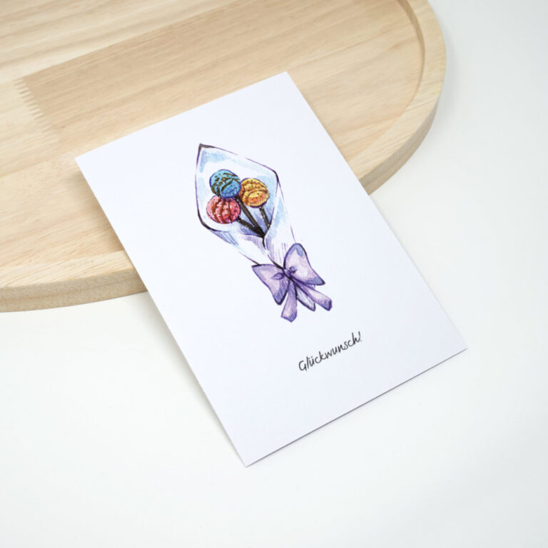 Geburtstagskarte mit Cakepop als Blumenstrauß
