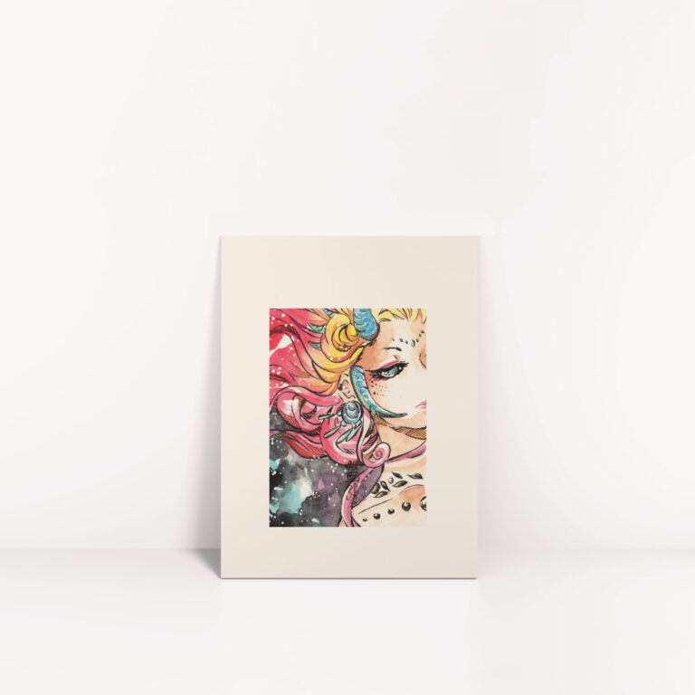 Kunstdruck von Manga Zeichnung Dämonin
