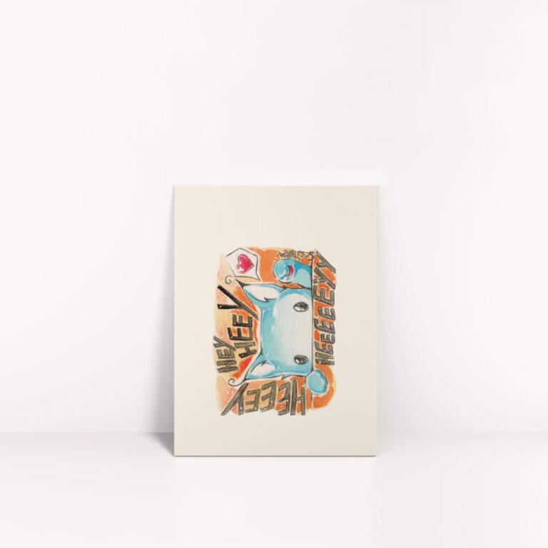 Kunstdruck von Manga blauer Katze