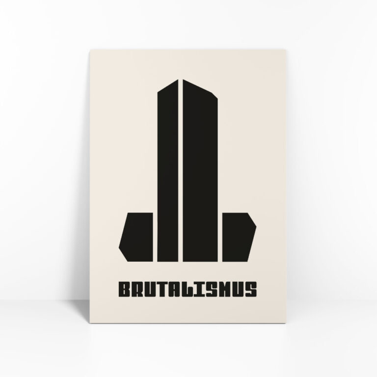 Kunstdruck von abstrakter Penis Kunst im Brutalismus Stil