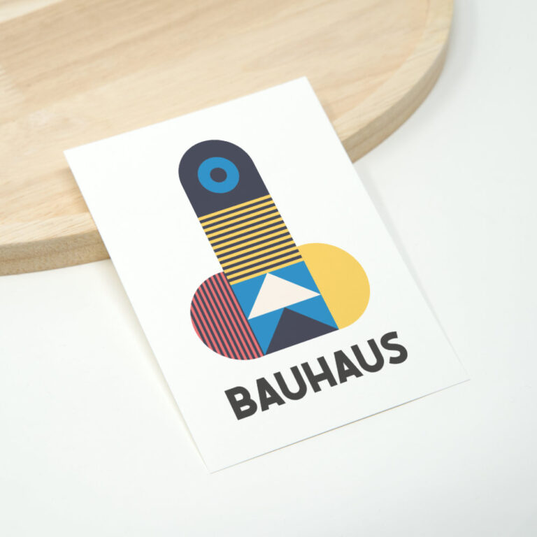 Kunstdruck von abstrakter Penis Kunst im Bauhaus Stil
