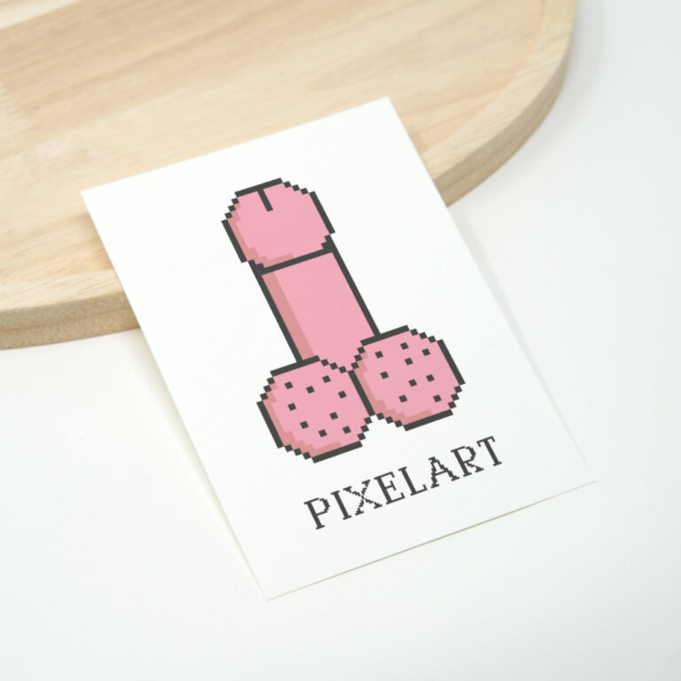 Kunstdruck von abstrakter Penis Kunst in Pixelart