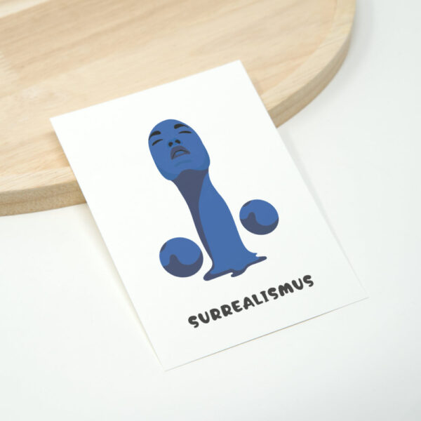 Kunstdruck von abstrakter Penis Kunst - Surrealismus blaues Gesicht