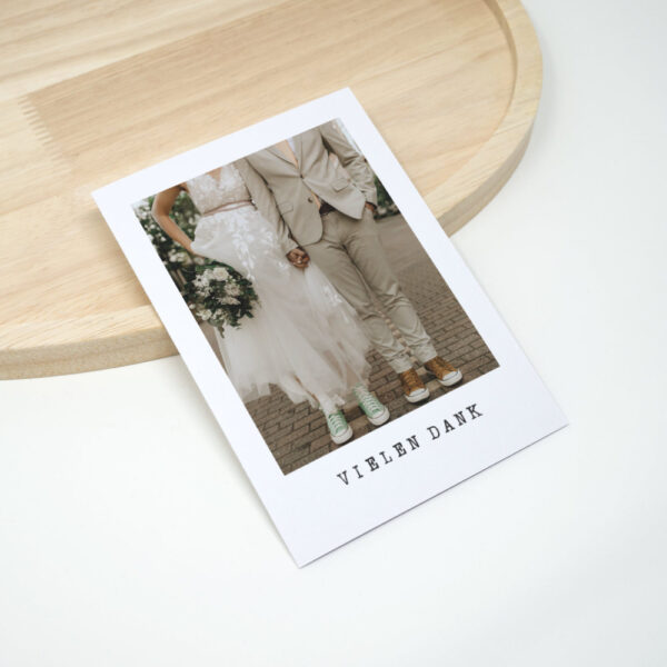 Personalisierte Polaroid Dankeskarte Hochzeit
