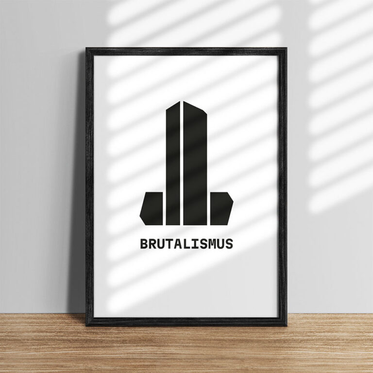 Abstrakte Penis Kunst im Brutalismus als Poster