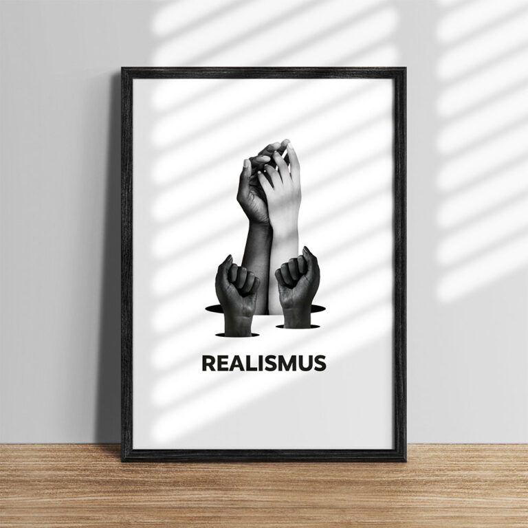 A3 Poster, abstrakte Penis Kunst im Realismus Stil, eingerahmt
