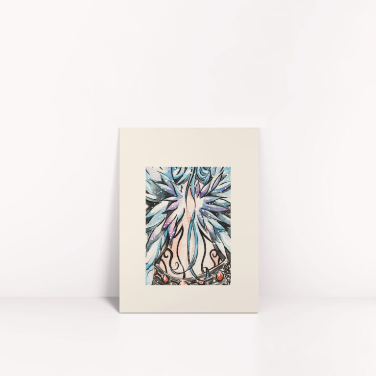 Kunstdruck von Manga Rücken mit Engelsflügel