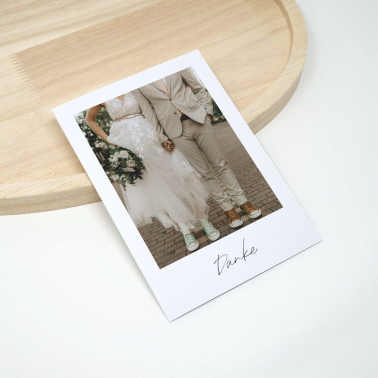 A6 Dankeskarte Hochzeit mit Foto, selbst beschriften