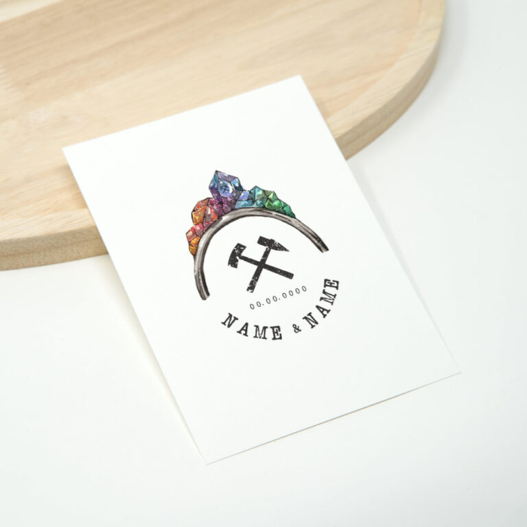 Kunstdruck von schwarzem Ring mit Ruhrpott Symbol