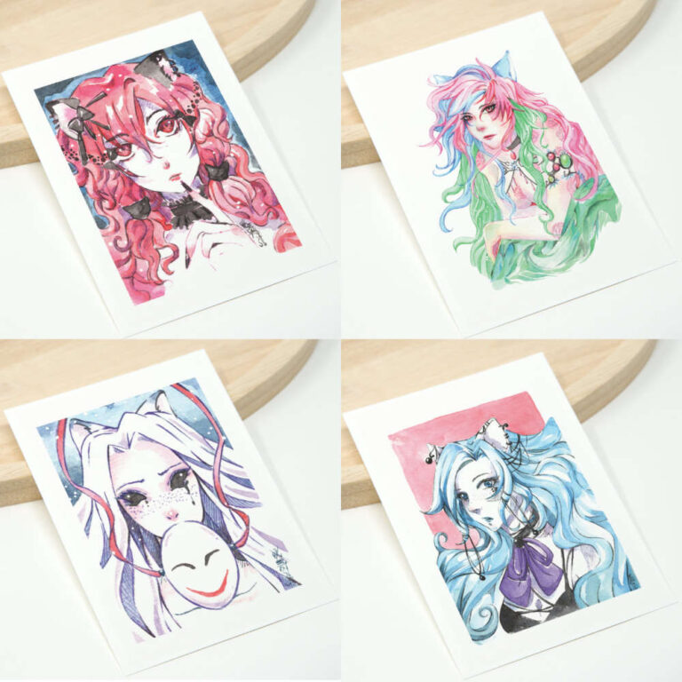 Manga Sammelkarten A7 Catgirl 1 von Psychokitty