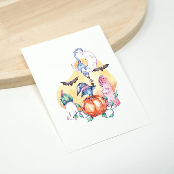 Kunstdruck Manga Zeichnung Katzen Halloween Party