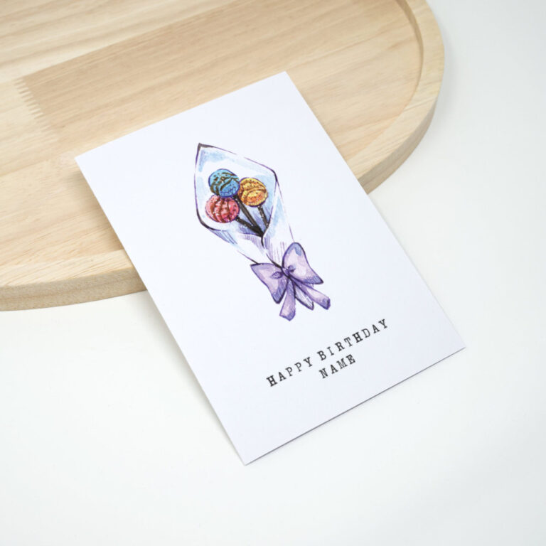 Geburtstagskarte mit Cakepop als Blumenstrauß