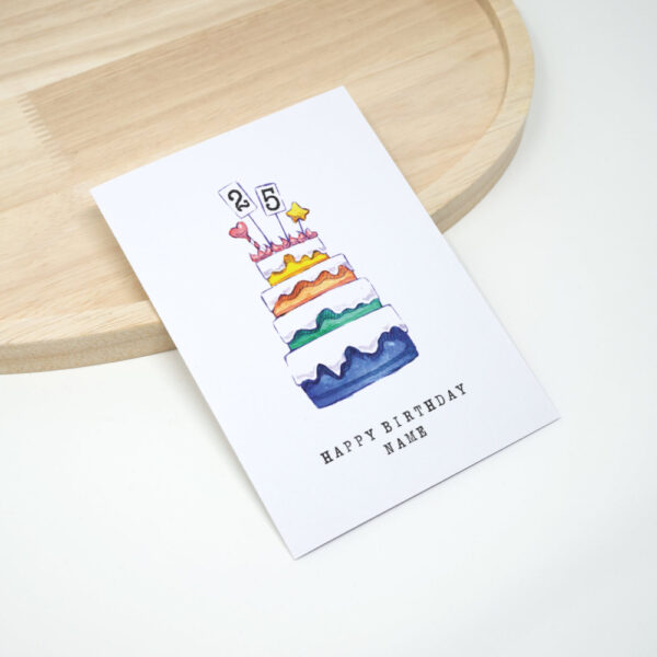 Geburtstagskarte Torte Regenbogen