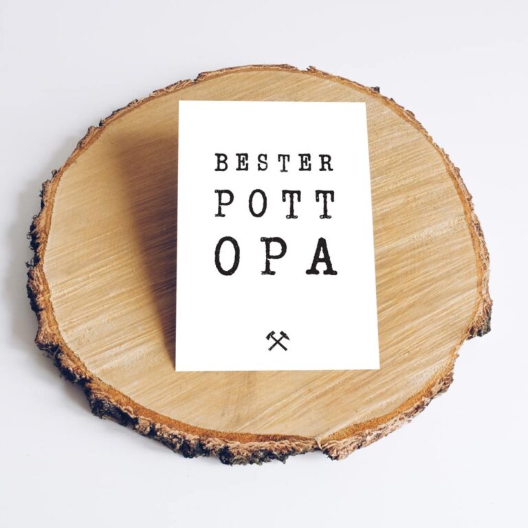 Ruhrpott Spruch Karte Bester Pott Opa auf Holzplatte