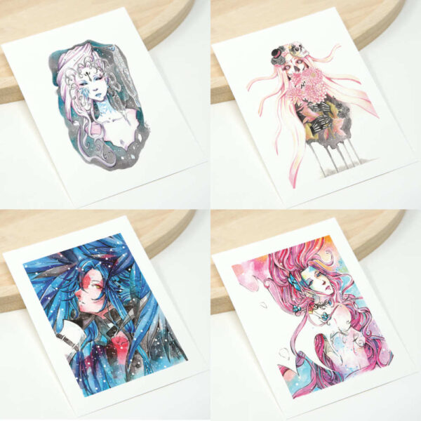 Übersicht Manga Sammelkarten über Engel Dämonen von Psychokitty