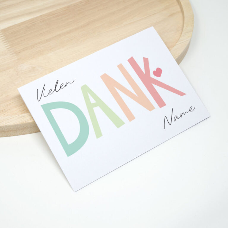 Dankeskarte mit Wunschnamen
