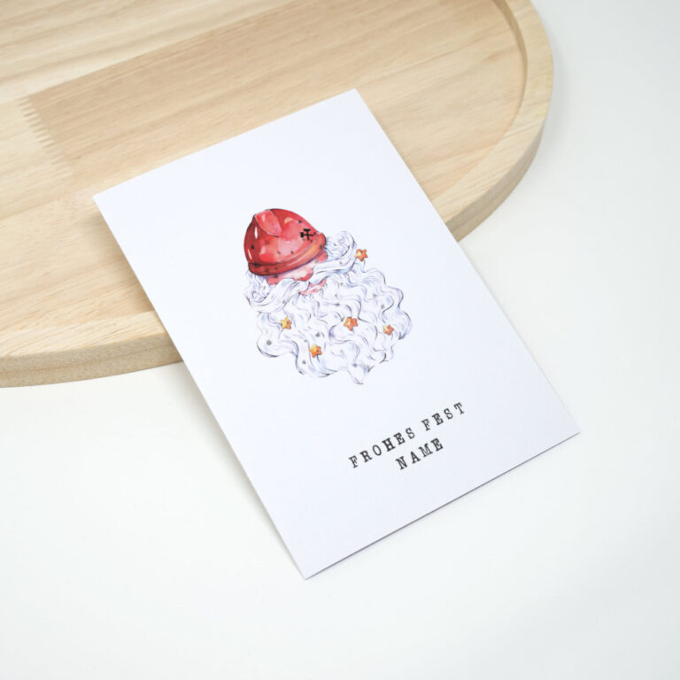 Ruhrpott Weihnachtskarte mit Bergbau Weihnachtsmann