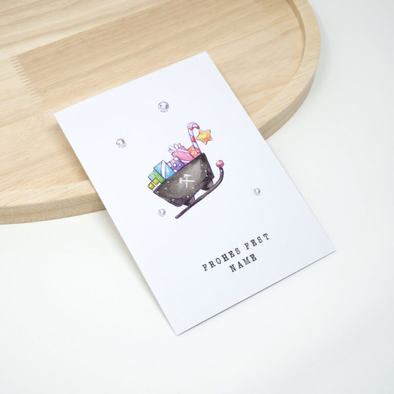 Ruhrpott Weihnachtskarte mit Kohlenlore