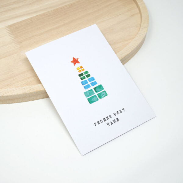 Weihnachtskarte Tannenbaum bunt