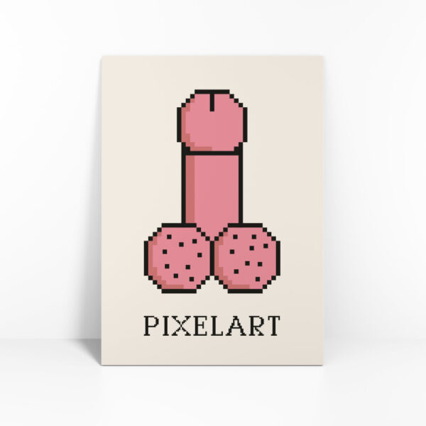 Kunstdruck von abstrakter Penis Kunst in Pixelart