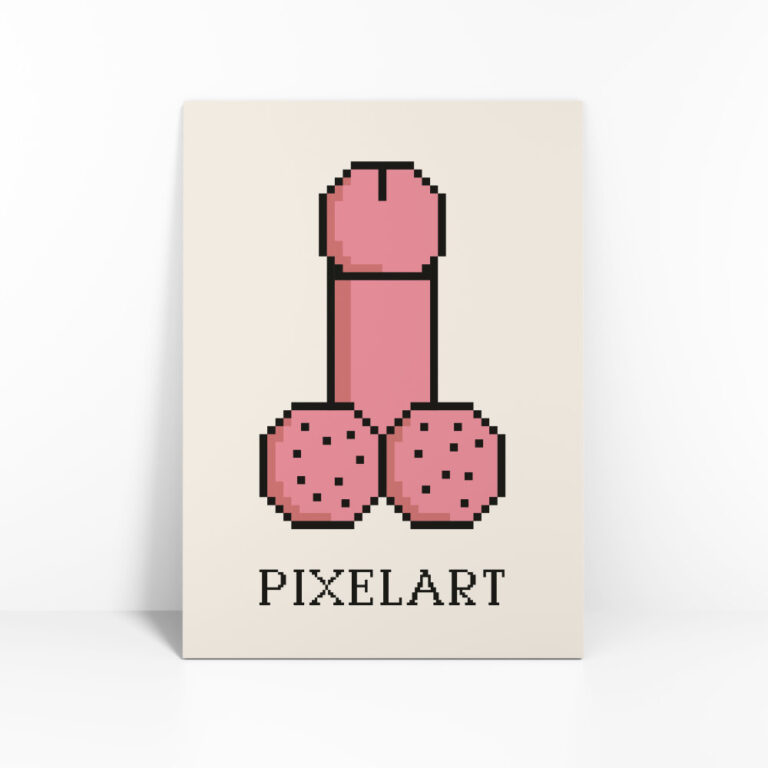 Kunstdruck von abstrakter Penis Kunst in Pixelart
