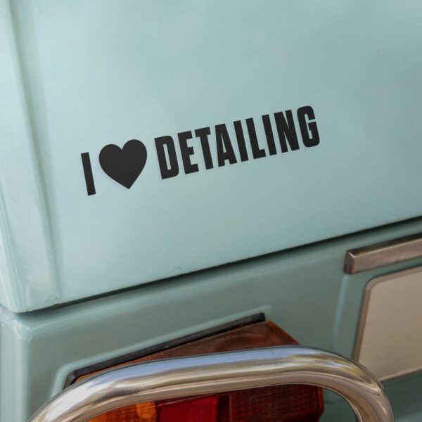Auto Aufkleber I love detailing auf Auto
