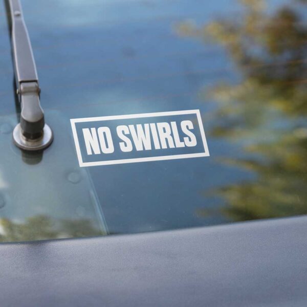Auto Aufkleber no swirls auf Heckscheibe
