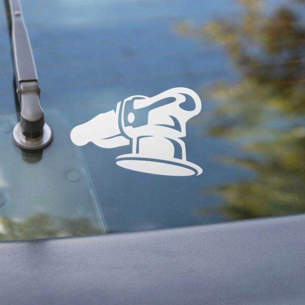 Auto Aufkleber Poliermaschine auf Heckscheibe