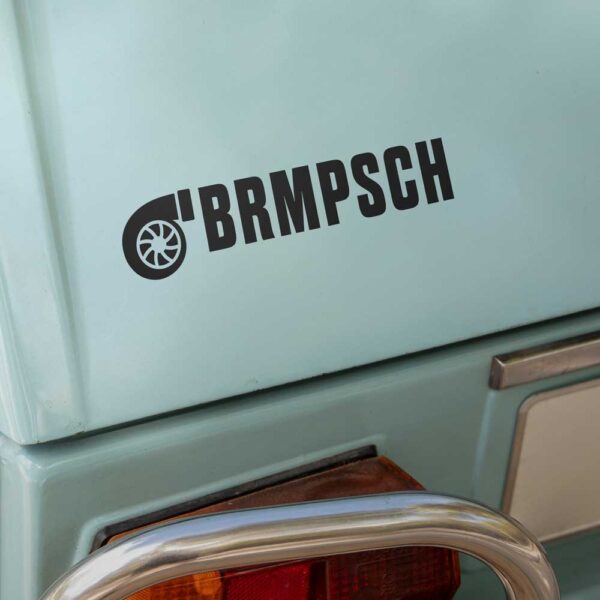 Auto Aufkleber Brmpsch auf Heckscheibe