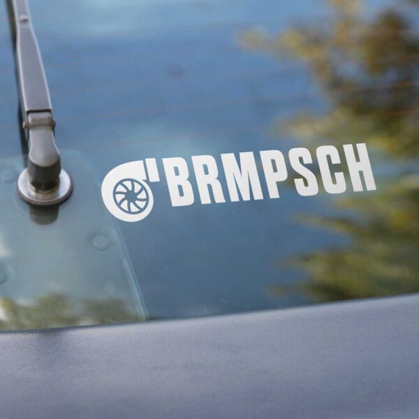 Auto Aufkleber Brmpsch auf Heckscheibe