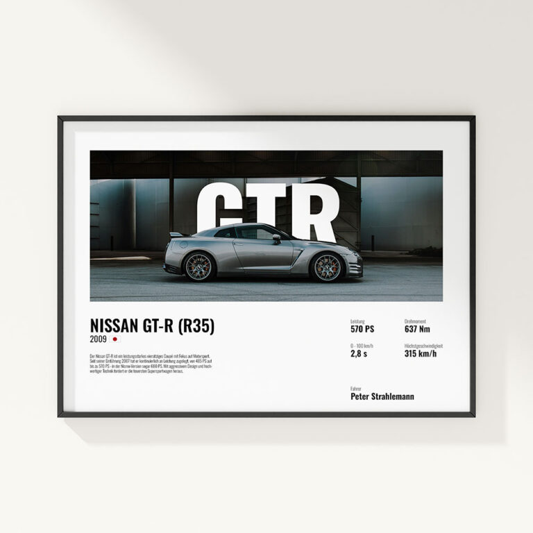 Auto Poster hängt an der Wand