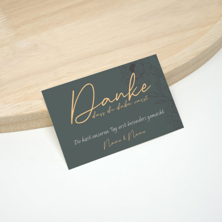 Personalisierte Dankeskarte Hochzeit, Pfingstrose