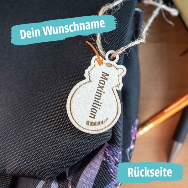 Glückstiere aus Holz mit eingelassenem Glückscenet