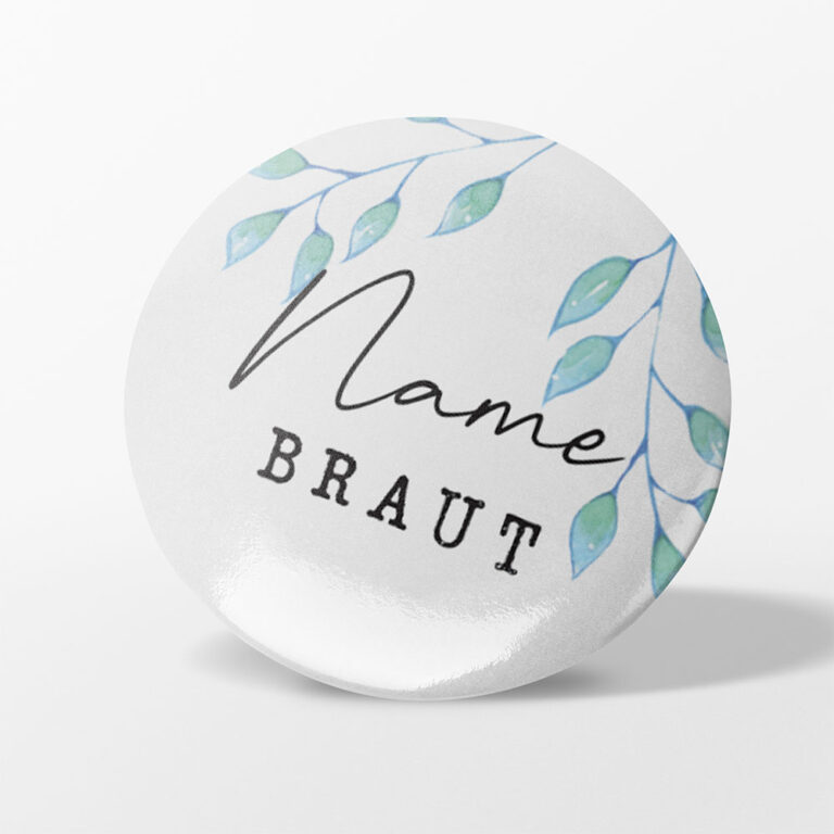 Hochzeit Button, Aquarell Stil Blumenblätter
