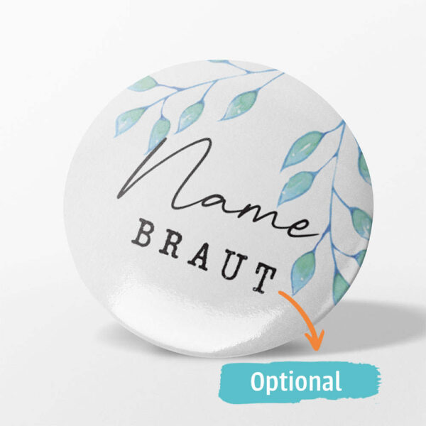 Hochzeit Button, Aquarell Stil Blumenblätter