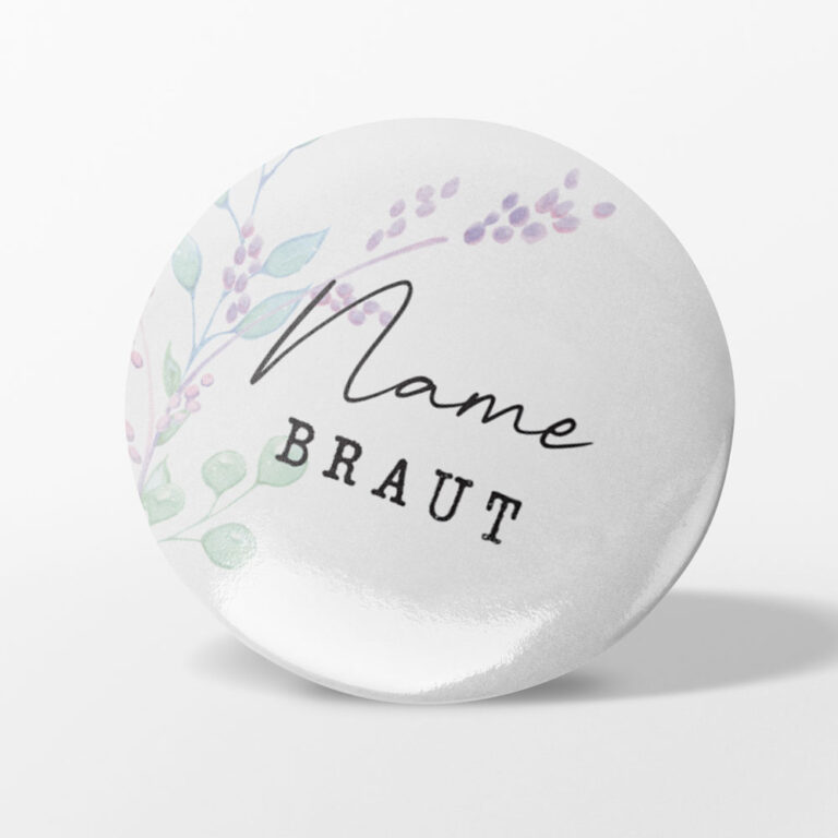 Hochzeit Button, Aquarell Stil Blumenblätter