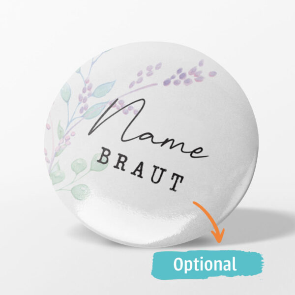 Hochzeit Button, Aquarell Stil Blumenblätter