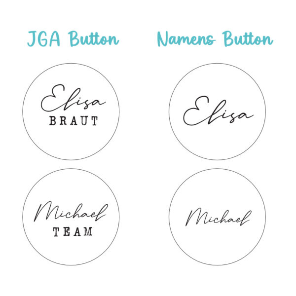 Hochzeit Button Variante Beispiele