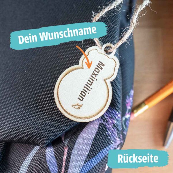 Glückstiere aus Holz - Glückshund - individuelle Namensgravur