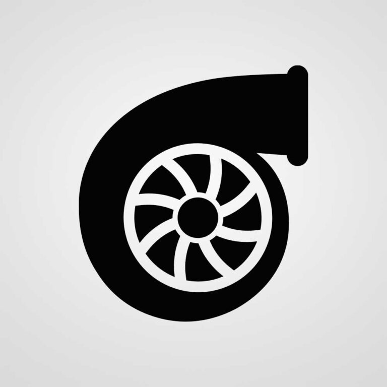 Auto Aufkleber Turbo - Ein Aufkleber mit dem Motiv eines Turboladers