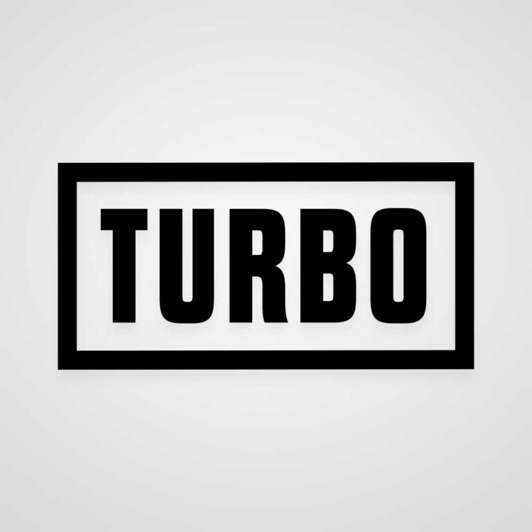 Auto Aufkleber Turbo - Ein Aufkleber mit dem Schriftzug Turbolader