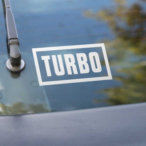 Auto Aufkleber Turbo - Ein Aufkleber auf einem Auto mit dem Schriftzug Turbolader
