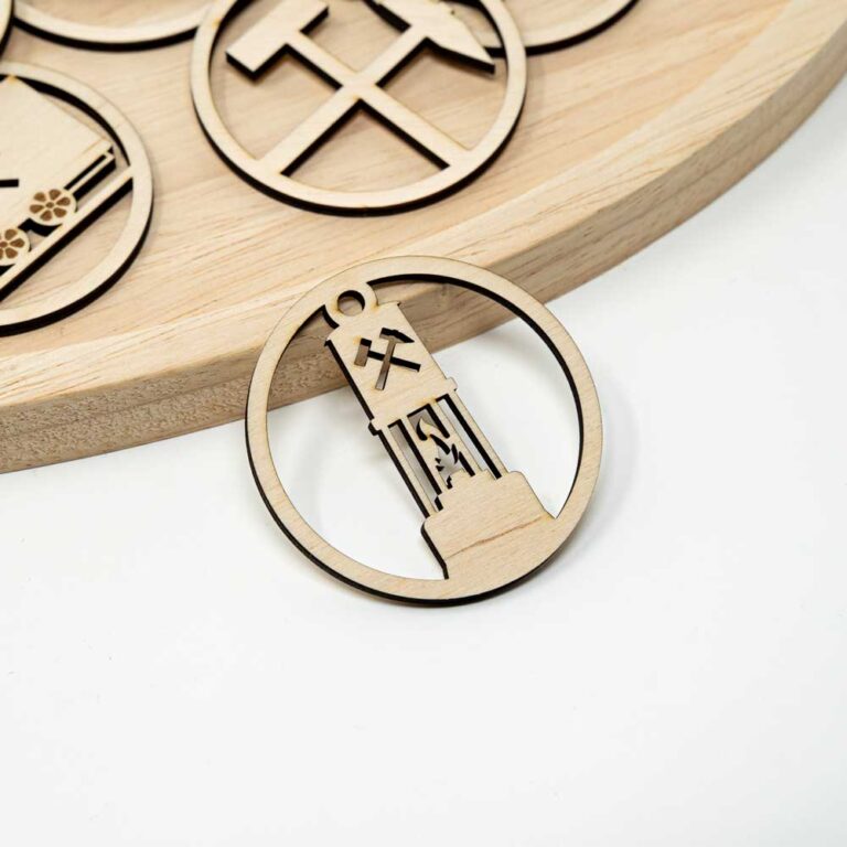 Weihnachtsbaum Anhänger aus Holz aus dem Ruhrpott - Motiv - Grubenleuchte