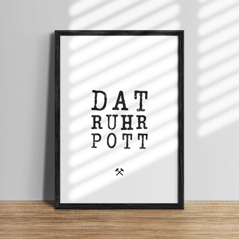 A3 pott Sprüche Poster, eingerahmt an Wand lehnend