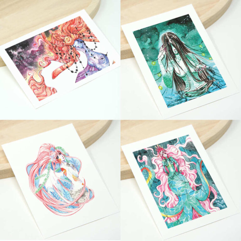 Übersicht Manga Sammelkarten Meerjungfrau von Psychokitty